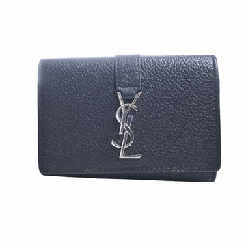 SAINT LAURENT leather 6 row key case 613334 black ladies