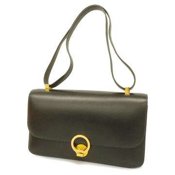 HERMES[3zc3936] Auth  shoulder bag ringdo 〇H engraved box calf black gold metal