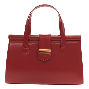 YVES SAINT LAURENT Logo Handbag Gold Hardware Red Women's Bag
