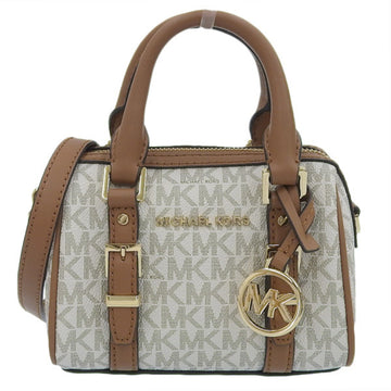 MICHAEL KORS Extra Small DUFFLE Crossbody Bag Handbag 32F9G06C0B White/Brown Ladies