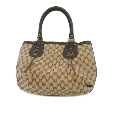 Gucci Tote Bag GG Canvas 353689 Beige/Brown Gold metal
