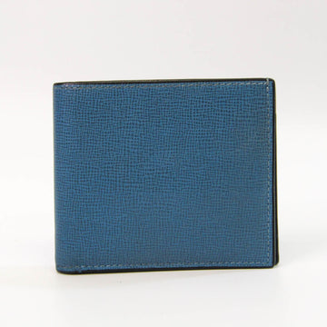 VALEXTRA V8L23-44-CB-RD Unisex Leather Wallet [bi-fold] Blue