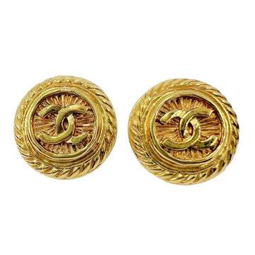 Chanel earrings here mark vintage 93P ladies gold GP logo