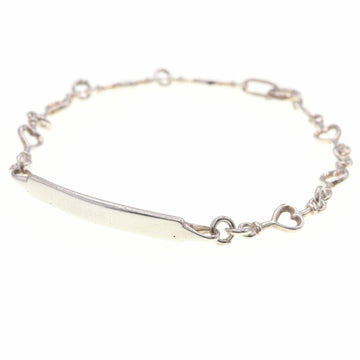 TIFFANY Bracelet Heart Chain ID Plate SV Sterling Silver 925 Bangle Ladies &Co