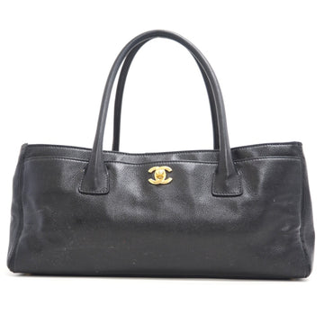 CHANEL Executive Tote Bag Coco Mark Handbag Black Ladies