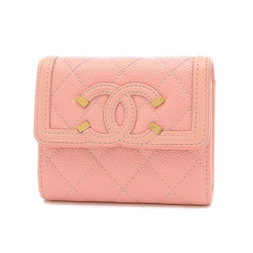 Chanel CC Filigree Wallet Caviar Pink