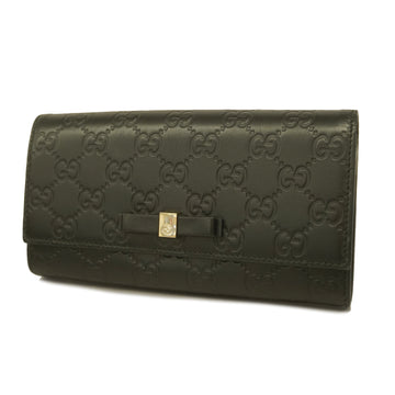GUCCIAuth shima 388679 Women's Leather Long Wallet [bi-fold] Black