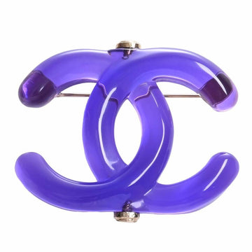 CHANEL Cocomark Brooch Purple Ladies