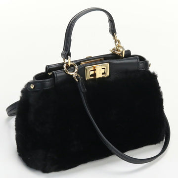 FENDI Micro Peekaboo 8M0355 Shoulder Bag Faux Fur Ladies