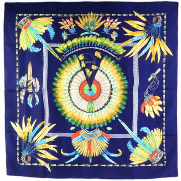 HERMES Scarf Carre 90 BRAZIL Silk Multicolor Unisex r9610a