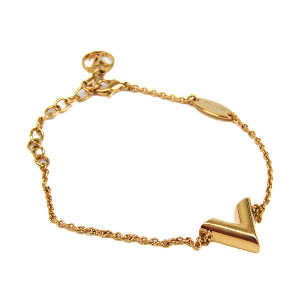 Louis Vuitton - Gold Tone Essential V Detail Bracelet