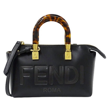 FENDI bag Lady's handbag shoulder 2way leather visor way black 8BS067