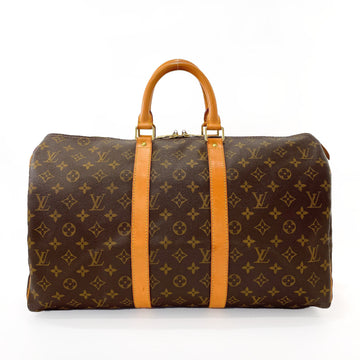 LOUIS VUITTON Keepall 45 Boston Bag Monogram Canvas/Nume Leather  M41428 Unisex Brown