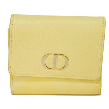 CHRISTIAN DIOR Dior Trifold Wallet 30 Montaigne Lotus Compact CD Logo Pale Yellow S2057OBAE_M26Y Women's Billfold