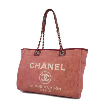 Chanel Deauville 2way Bag Women's Canvas Handbag,Shoulder Bag,Tote Bag Pink