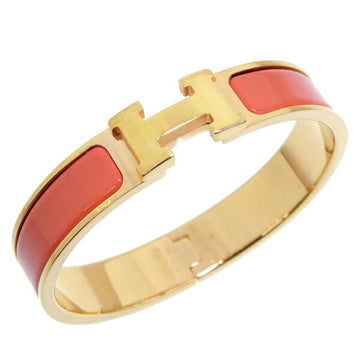 HERMES Click Crack H Bracelet Gold/Pink Ladies
