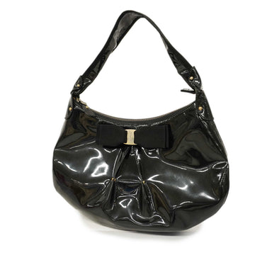 SALVATORE FERRAGAMOAuth  Vara Handbag Enamel Women's Handbag Black