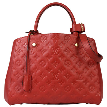 LOUIS VUITTON Montaigne MM Handbag Shoulder Bag Red Monogram Empreinte M41194