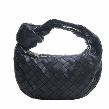 BOTTEGA VENETA Jodie Intrecciato Leather Handbag Black Women's