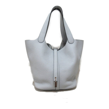 HERMES Picotin Lock MM Tote Bag Gray Light Gray Taurillon Clemence leather