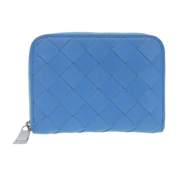 BOTTEGA VENETA Intrecciato Leather Round Coin Purse - Blue