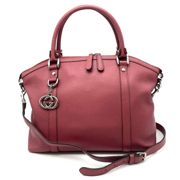 Gucci Interlocking G 2WAY Shoulder Bag Leather 341503 Handbag Outlet