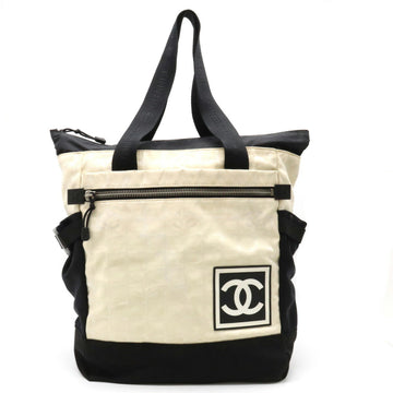 CHANEL Cocomark New Line Sports Rucksack Tote Bag Black Ivory A22061