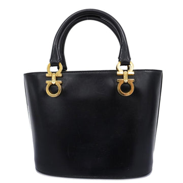 SALVATORE FERRAGAMO Handbag Gancini Leather Black Gold Hardware Women's