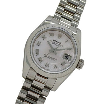 ROLEX Datejust 179179NR random number watch ladies pink shell automatic winding AT 750WG white gold polished