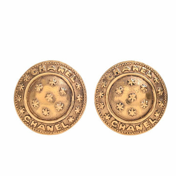 CHANEL round earrings gold ladies