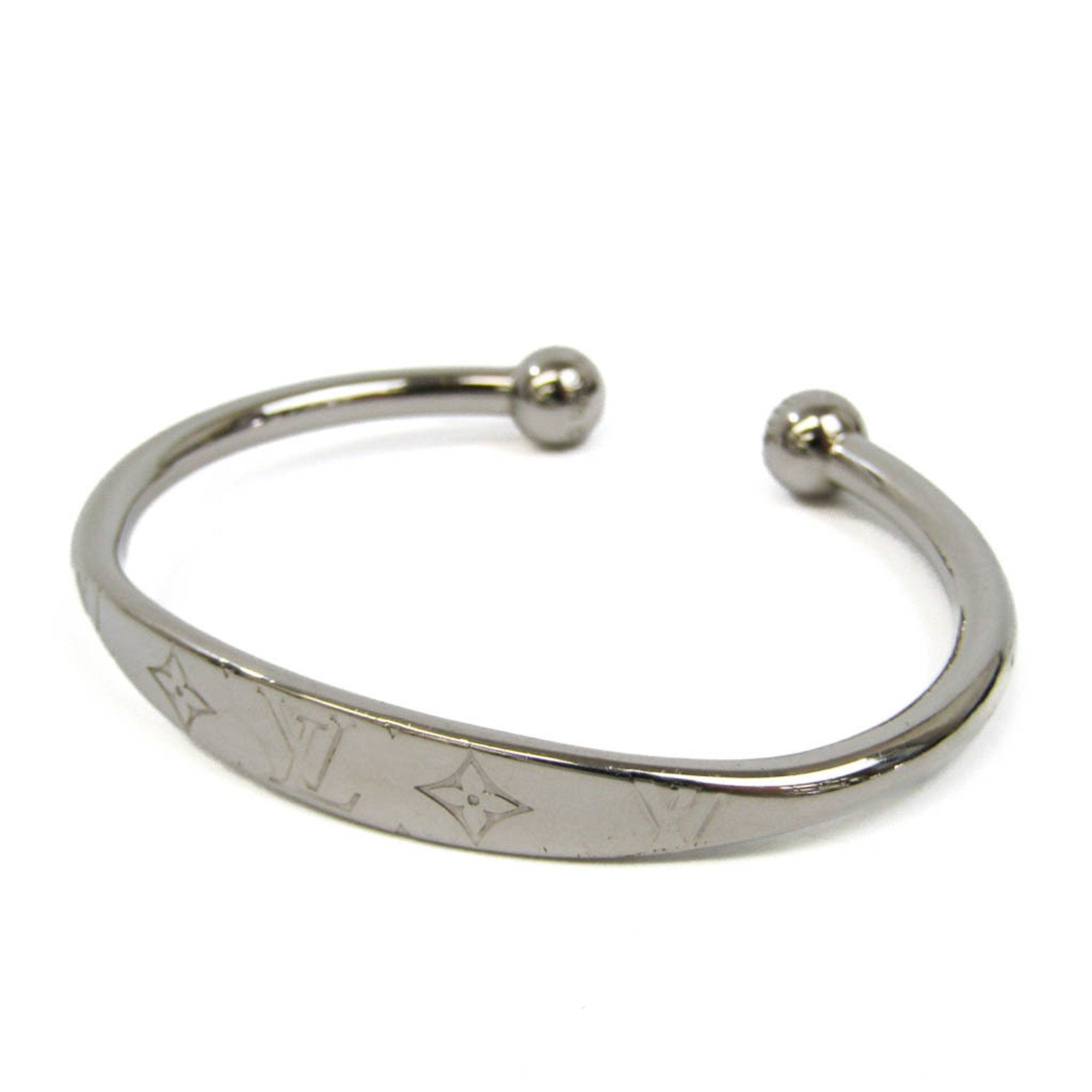 LOUIS VUITTON Jonc Monogram M64839 Metal Bangle Silver