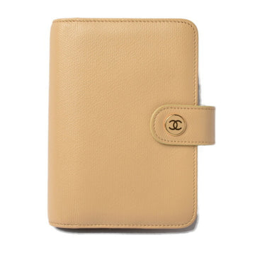 CHANEL organizer cover agenda PM  Coco mark leather beige