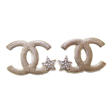 CHANEL COCO Mark Pierced earrings Pierced earrings Gold Gold Plated Rhinestone Gold