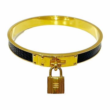HERMES Kelly Bangle Black x Gold H Motif Ladies Brand Accessories Bracelet