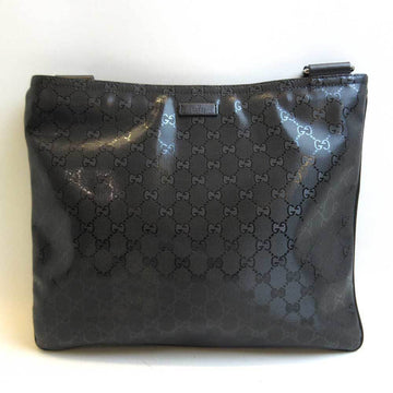 GUCCI Bag GG Imprime Shoulder Black Diagonal Square Women's Men's PVC x Leather