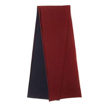 HERMES Ares Letour Cashmere Silk H Embroidery Stole Muffler Bicolor 2in1 Reversible Red Navy Made in Italy Brand Men's