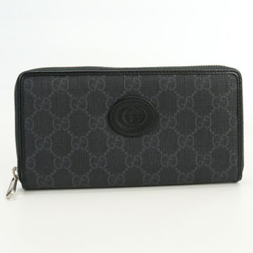 GUCCI Zip Around Interlocking G 673003 92TCN 1000 Long Wallet Round PVC Men's