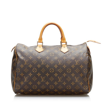 Louis Vuitton Monogram Speedy 35 Handbag Boston Bag M41524 Brown PVC Leather Ladies LOUIS VUITTON