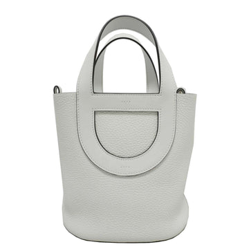 HERMES In the Loop 18 Handbag Tote Bag New White SV Hardware Taurillon B Engraved Ladies Men's