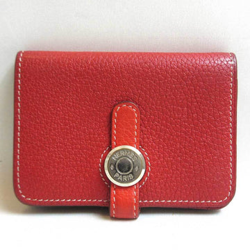 HERMES Accessories Dogon Card Case Business Red
