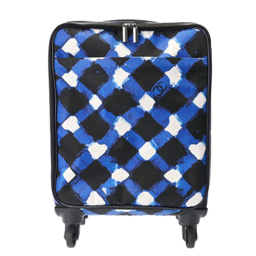 CHANEL Airline Trolley Blue/Black/White Women's Nylon Carry Bag