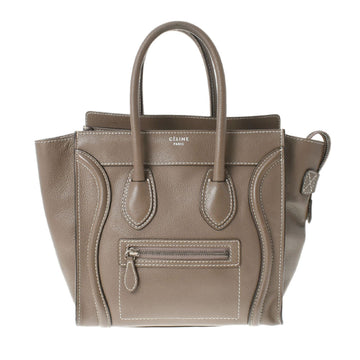 Celine Luggage Micro Shopper Gray Ladies Calf Handbag