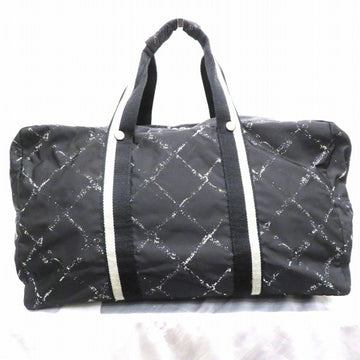 CHANEL old travel line nylon bag Boston unisex