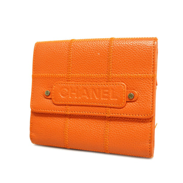 CHANELAuth  Matelasse Tri-fold Wallet Fittings Caviar Leather