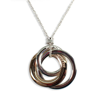 TIFFANY 925 METAL interlocking circle pendant necklace