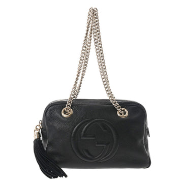 GUCCI Soho Chain Shoulder Bag Black 308983 Women's Calf