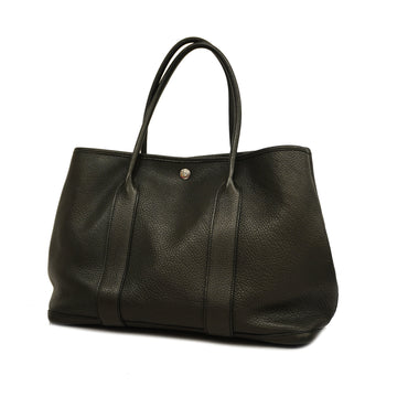 HERMESAuth  Garden Garden Party PM D Stamp Women's Leather Tote Bag Black