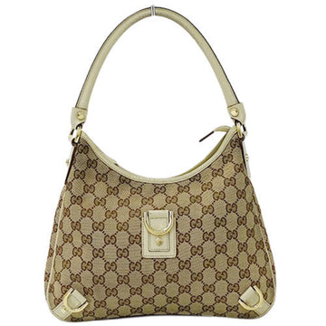 Gucci Bag Ladies Shoulder Handbag Abbey GG Canvas Brown Beige Ivory White 130738