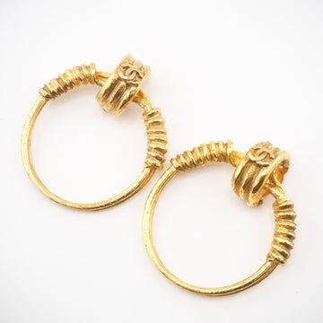 CHANEL 94P Coco Mark Earrings Gold Ladies