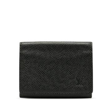 LOUIS VUITTON Taiga Anvelope Carte de Visite Card Case Pass Business Holder M30922 Noir Black Leather Men's